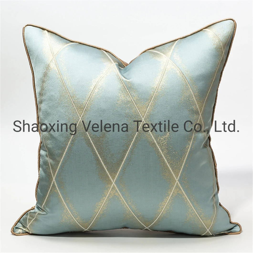 Light Luxury Yarn-Dyed Jacquard Diamond Striped Sofa Pillow New Style Hotel Chair Back Cushion Fabric